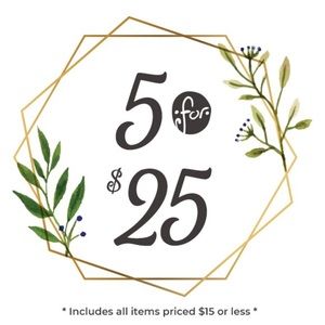 Bundle and save on 5 items for only $25.